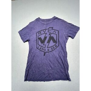 RVCA T-Shirt 100% Cotton Purple Graphic Medium Mens